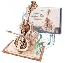ROKR Magic Cello Mechanical Music Box 3D Wooden Puzzle Teens/Adults Gift NIB