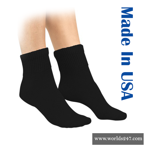 BEST QUALITY BLACK 12 PAIR'S OF MEN DIABETIC ANKLE SOCKS SIZE 1315