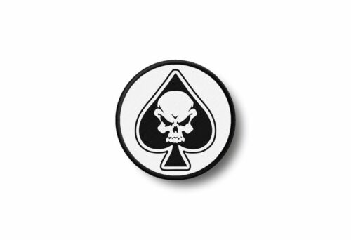 Patch badge embroidered border printed morale iron on biker as spades card - Zdjęcie 1 z 1