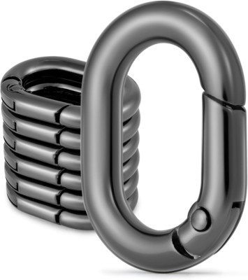 10Pcs Metal Spring Oval Rings round Carabiner Key Ring Clip for Keychain Buckle,