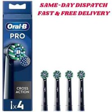 Image of Oral-B Pro Cross Action Toothbrush Heads Black Pack of 4 Heads | UK SELLER