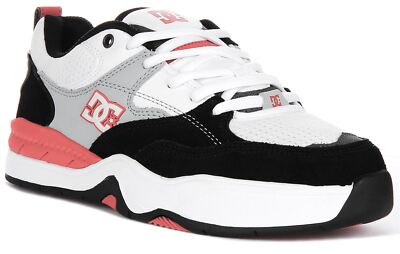 Dc Shoes Ascend Low Top Lace Up Skate Mens Trainers White Black Red Size 8 - 13
