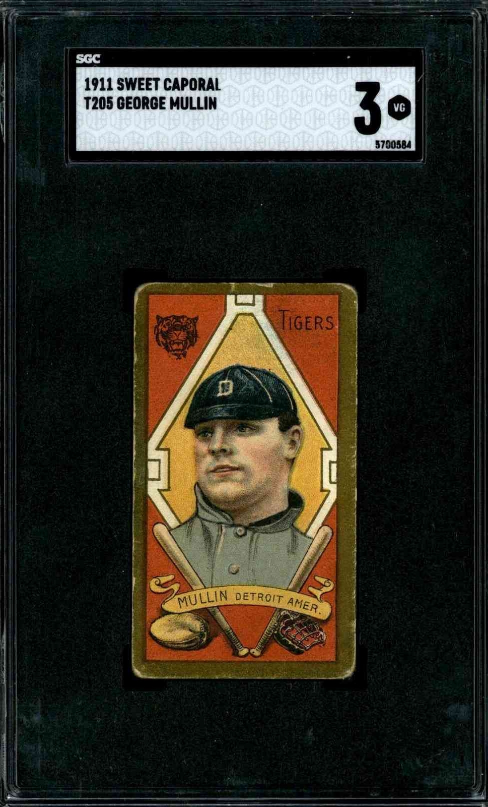 1911 T205 Gold Border George Mullin - SGC 3