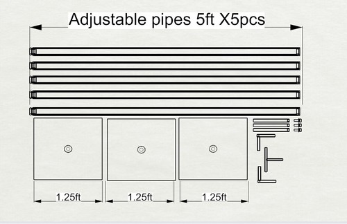vivStruct ADJUSTABLE BACKDROP KIT 8FT TALL x 20FT- 50FT WIDE PIPE WITHOUT DRAPE - Picture 17 of 40