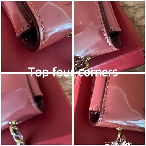 echt Salvatore Ferragamo braun rosa Lackleder Umhängetasche Preloved - Bild 6 von 12