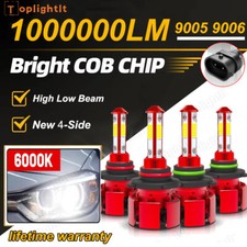 9005 9006 LED Headlights Kit Combo Bulbs 6500K High Low Beam Super White Bright