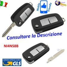 Telecomando CHIAVE GUSCIO NI4NS8 LAMA FLIP 2 TASTI per NISSAN Qashqai Juke F15