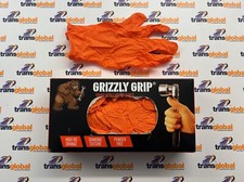 Grizzly Grip Orange Nitrile Gripper Gloves x50 Mechanic Garage Workshop Hi Vis