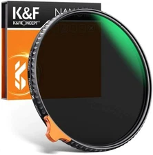 62mm Variable ND Filter ND2-ND400 (1-9 Stops) with Putter Neutral Density Filter