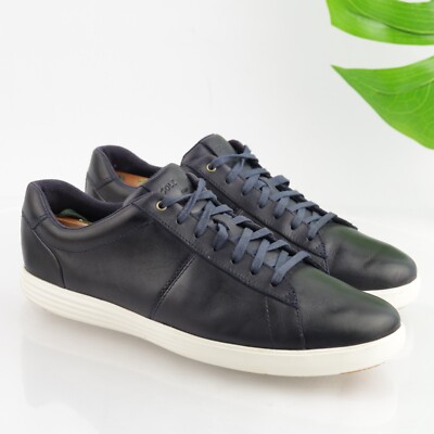 【美品】COLE HAAN レザースニーカー 本革 ネイビー 紺 US7.5M 美品】COLE HAAN レザースニーカー 本革 ネイビー 紺 US7.5M 美品