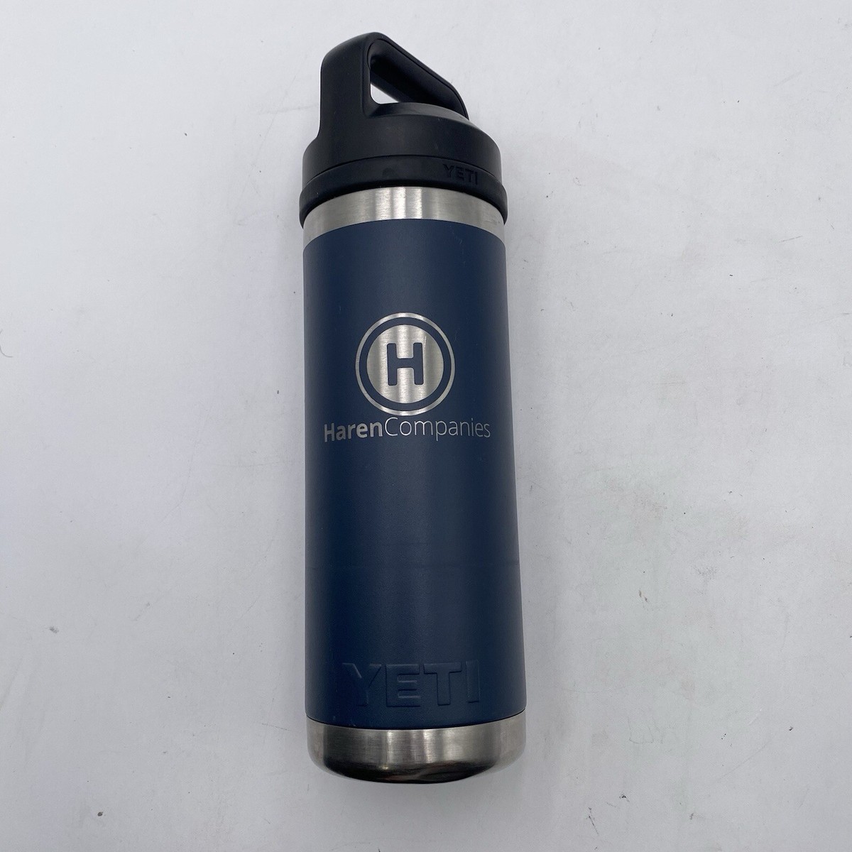 Yeti Rambler 18 OZ Bottle Navy Blue Chug Cap Clean SEE PICS