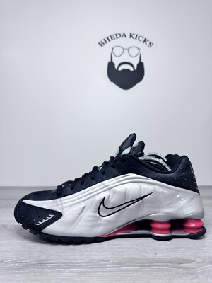 Size 11.5 - Nike Shox R4 OG Black Metallic Silver Red Sneakers