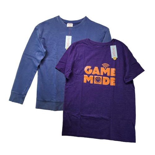 Cat Jack Jungen Vintage Style Rundhals Pullover und Gaming T-Shirt Kombi XXL