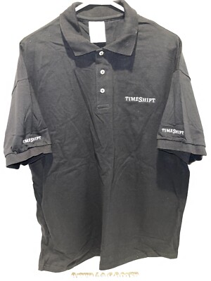 VTG TimeShift Promo Merch Video Gamer Button Collared Polo TShirt JerZees XL NEW