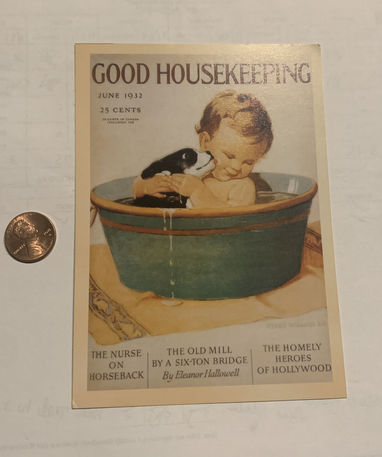 Vtg Reproduction 1932 Good Housekeeping 5.5” Postcard Print Ad Advertising Paper