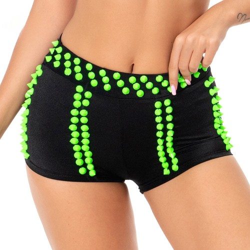 Lady Dancing Shorts Studded Rivet Hot Pants Punk Party Cocktail Clubwear Hip Hop - Picture 6 of 16