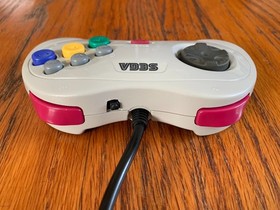 white Sega Saturn custom 6-button controller for NEC PC Engine