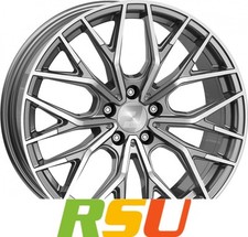 2DRV WH37 daytona grau hochglanzpoliert 8x18" ET30 LK5 112 ML 66.6 Alufelgen ...