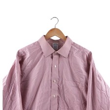 Brooks Brothers Classic Non Iron Gingham Button Down Shirt Mens 18-34 Red White