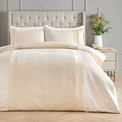 Samt Satin Bettbezug Pinsonic Quilt Detail King Quilt Bettwäsche Set Natur