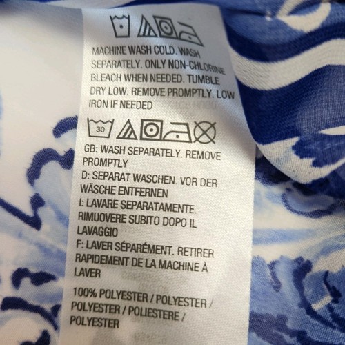 Susan Graver Womens Beach Coverup Sz XL Blue Floral Print Semi Sheer Poncho Top - Picture 7 of 15