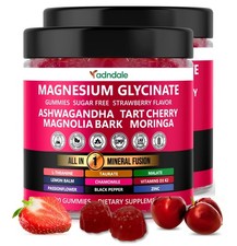 Magnesium Glycinate 400 mg Gummies with Ashwagandha, Magnesium Malate  Taurate