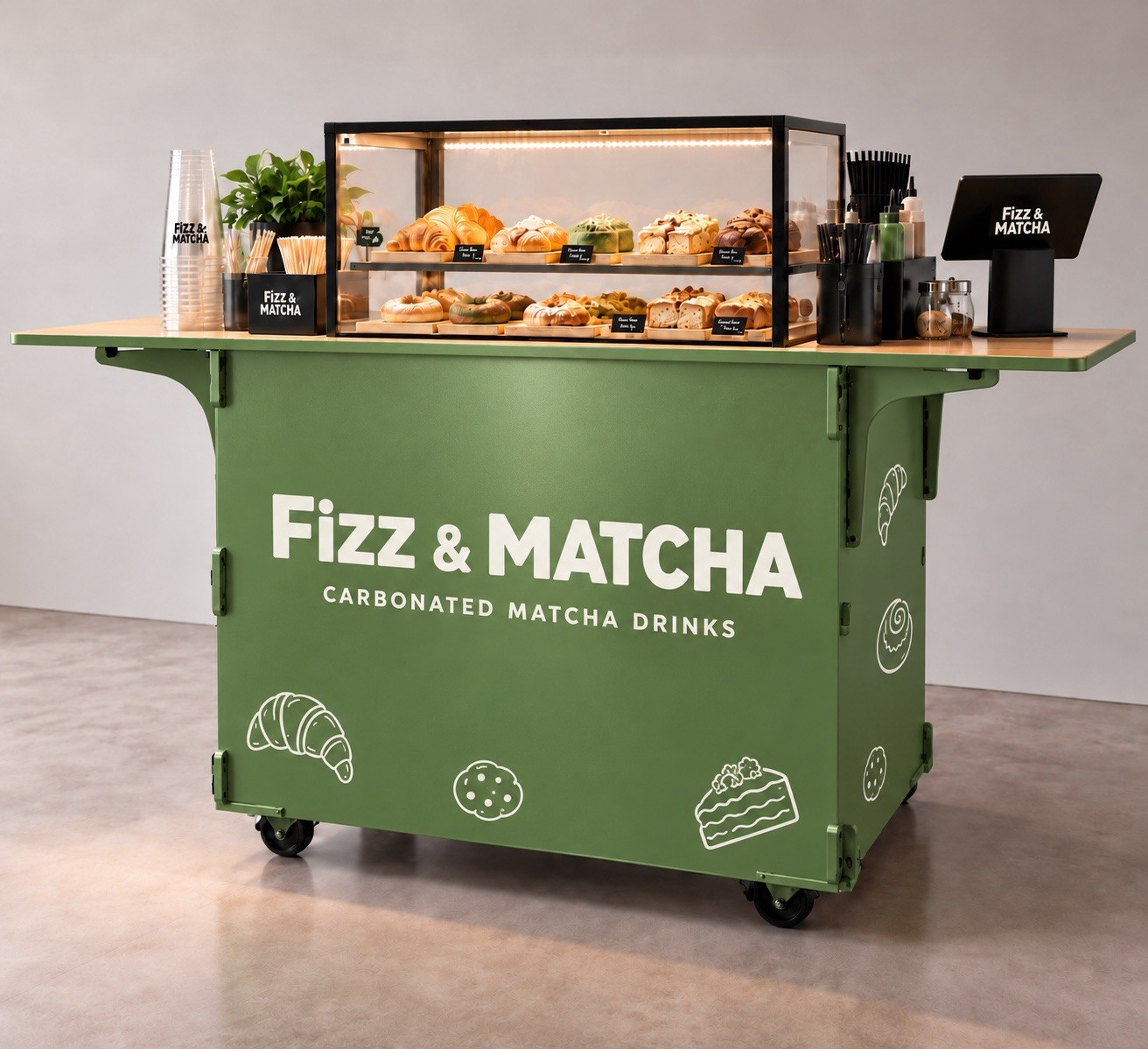 Custom branded Collapsible Coffee Cart