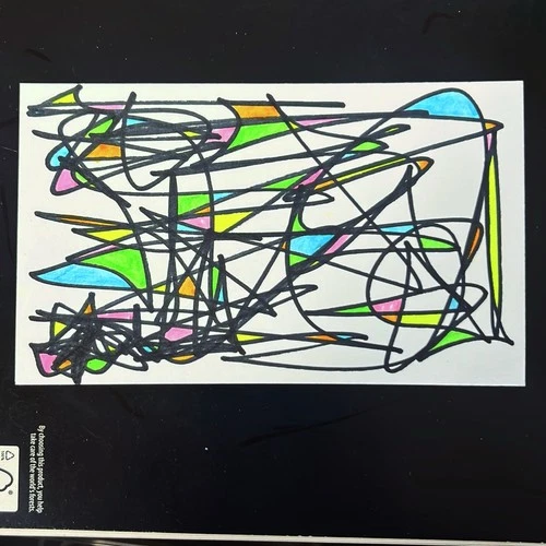 Explosive Destiny #77,856r 3x5 in Marker on Notecard by M. SKY GLENN 2026