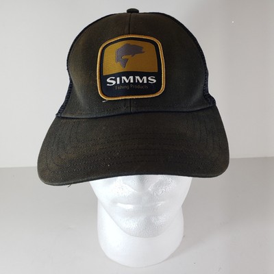 Simms Fishing Products Truckers Hat Mens Trout Patch Outdoor Snapback Mesh Black