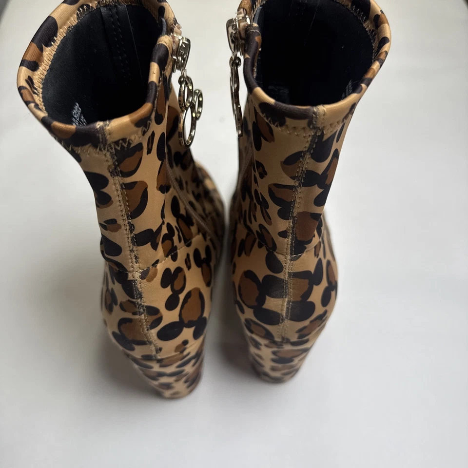 迪士尼 X Aldo Step In Magic 豹纹粗跟袜子短靴 7 米奇靴 — 第 3/4 张图片