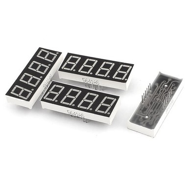4 Pcs Common Cathode 12 Pin 4 Bit 7 Segment 0.56'' Red LED Display Digital Tube
