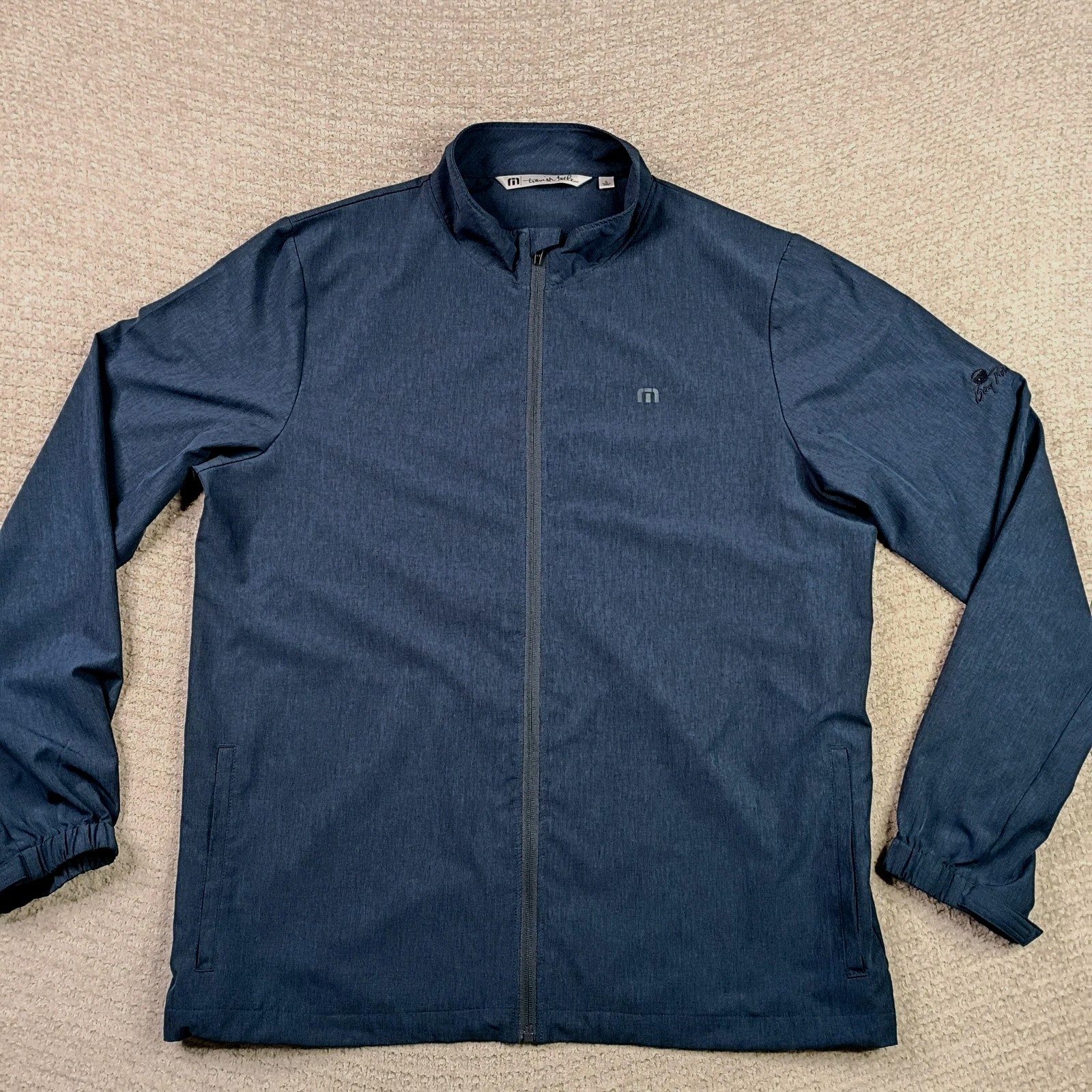 Travis Mathew Mens Road Soda Jacket Heather Blue Nights Golf Performance Large