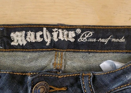 Machine Pour Neuf Mode Blue Dark Distressed Straight Jeans Women's Size 27 - Picture 10 of 14