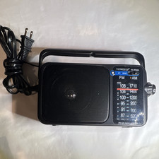 YOWGULF YG-BT2400 Portable AM/FM Bluetooth Radio Black with Headphone Jack