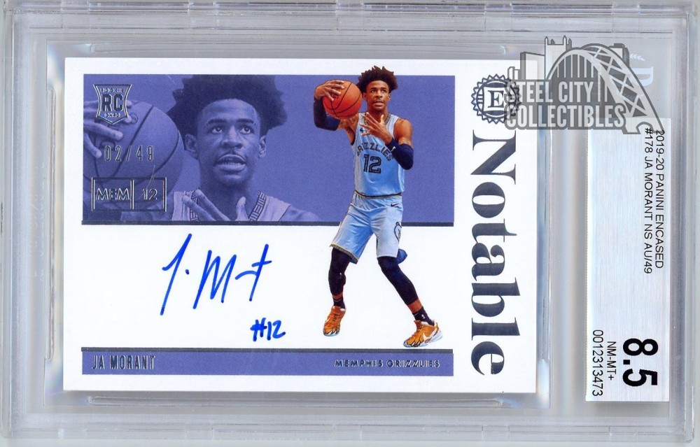 Ja Morant 2019-20 Panini Encased Notable Rookie Auto Card 02/49