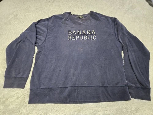 Vintage Banana Republic XL Sweatshirt Spell Out Long Sleeve FADED DISTRESSED USA
