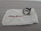Salvatore Ferragamo Gancini Scarf Ring Silver Tone Made in Italy Vintage Luxury — photo 1