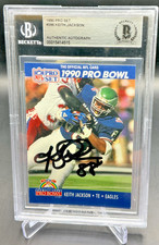 BGS AUTHENTIC - 1990 Pro Set KEITH JACKSON In Person AUTO #396 Eagles