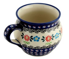 Polish Pottery 16 oz Bubble Coffee Mug by Zaklady Boleslawiec - Polish Stoneware