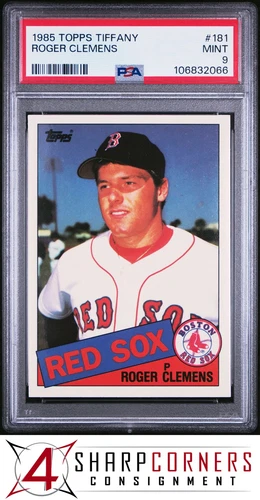 1985 TOPPS TIFFANY #181 ROGER CLEMENS RC RED SOX PSA 9