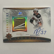 Mason McTavish 2021-22 Ultimate Collection Signature Premium Materials Patch /65
