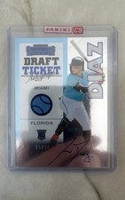 2020 Panini Contenders Rookie Isan Diaz #98RT-ID Draft Ticket Blue /99 (AU, RC)