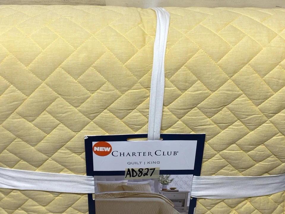 Edredón Charter Club Reversible Cambray King Amarillo Nuevo Foto 4 de 4