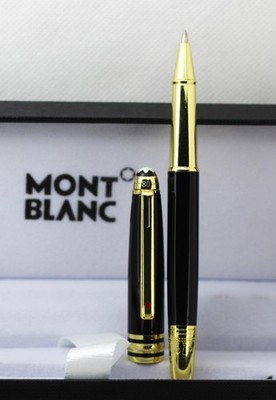 Premium MontBlanc Meisterstuck StarWalker Ballpoint Blue Ink Pen In Black+Gold.