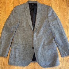 J Crew Ludlow Yorkshire Moon Tweed Wool Sport Coat Blazer 40R Mens Grey Jacket