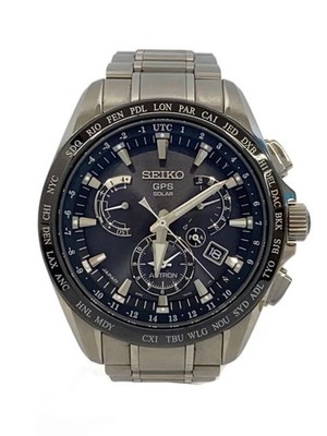 [B1S] Seiko Astron GPS Solar Dual Time 8X53 0AB0 Black Stainless Watch [g2v]
