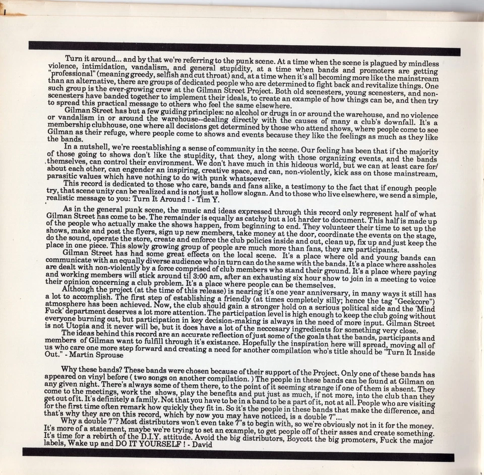 Maximum Rock N Roll Presents Turn It Around! 1987 Double Album 7" EP DIY PUNK - Image 3 of 4