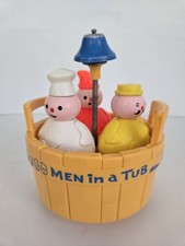 Vintage 1970s Fisher Price 3 Men in a Tub Floating Children's Bath Toy FREE SHIP