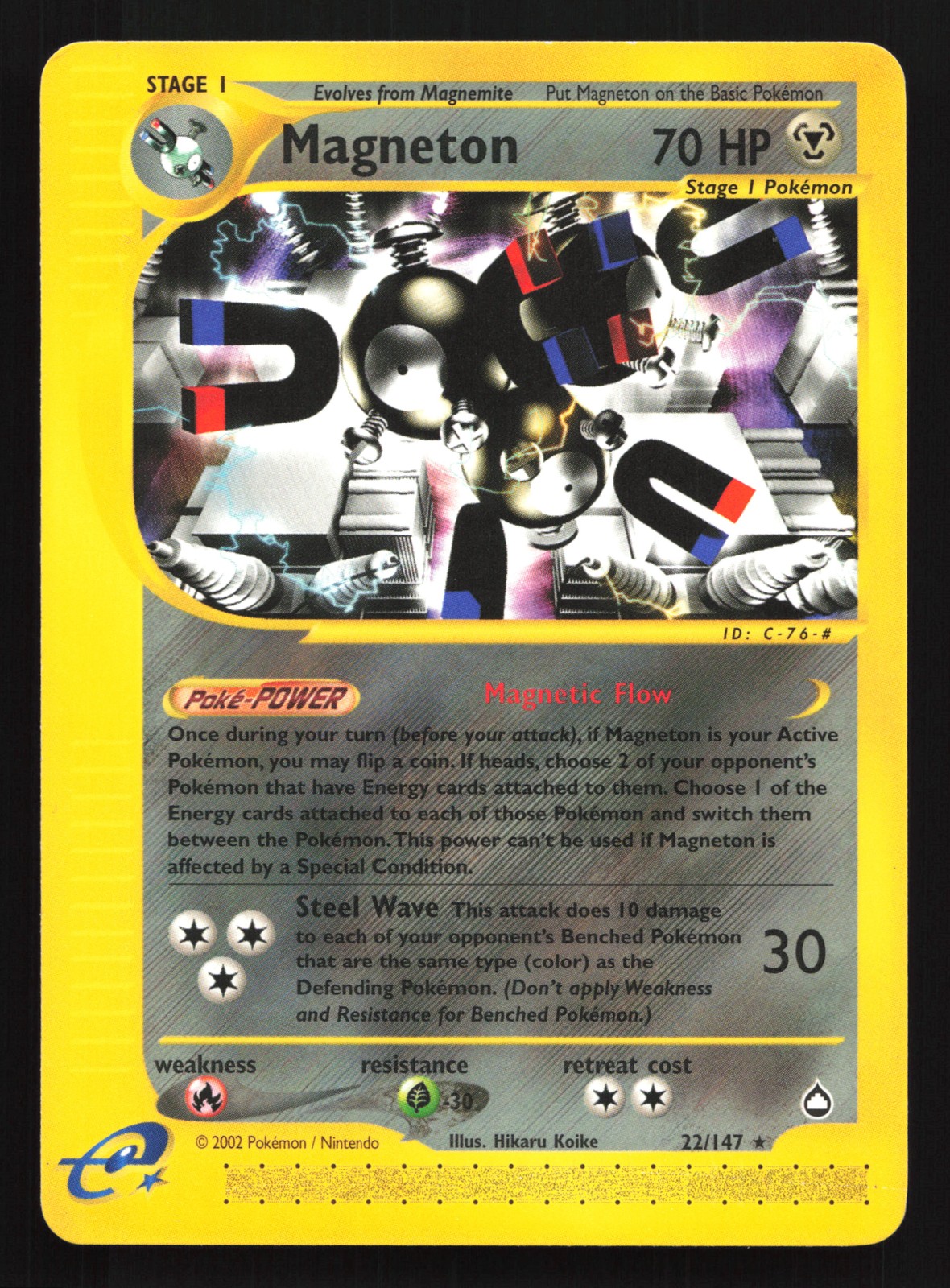 Magneton 22/147 Aquapolis Rare Pokemon Card