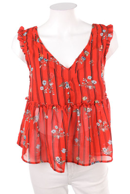 RAINBOW Blusentop Bluse Top Blumen Print XS rot
